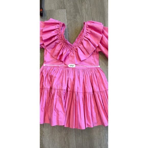 AJE Solstice Ruffled Poplin pink Mini Dress - Picture 11 of 13